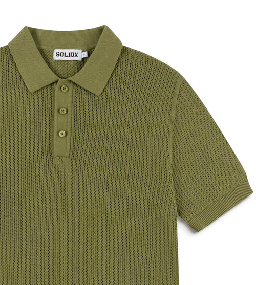 AirKnit Pointelle Textured Knit Summer Polo
