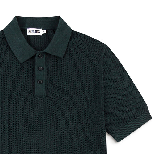 AirKnit Pointelle Textured Knit Summer Polo
