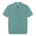 Diamond Textured Lightweight Knit Cotton Polo
