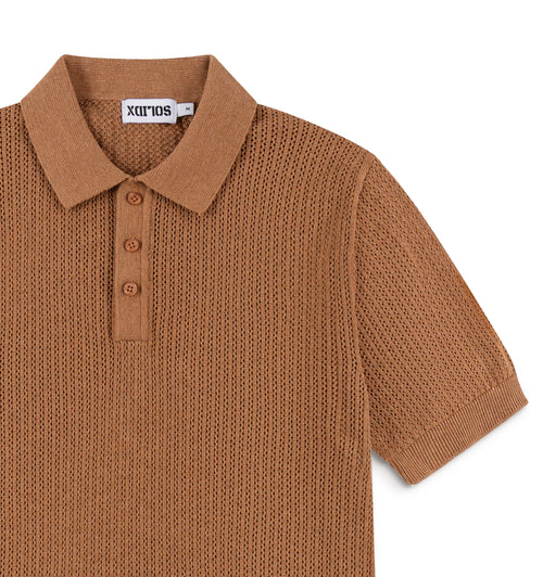 AirKnit Pointelle Textured Knit Summer Polo