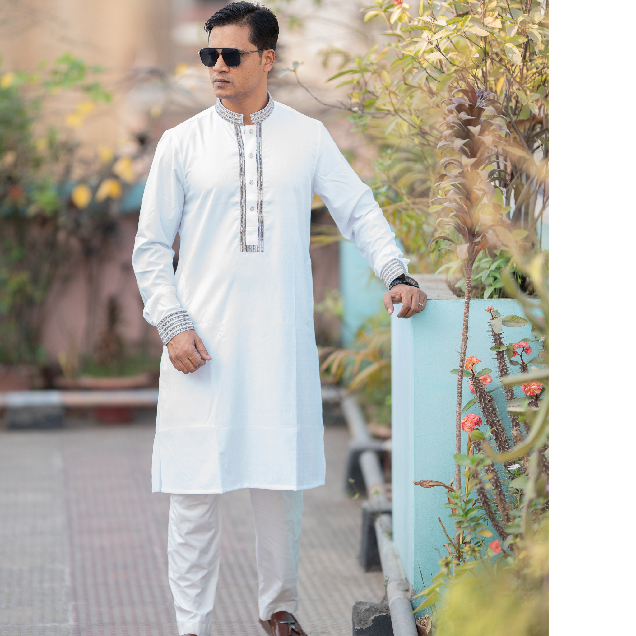 PLATINUM EMBROIDERED PANJABI FOR MEN