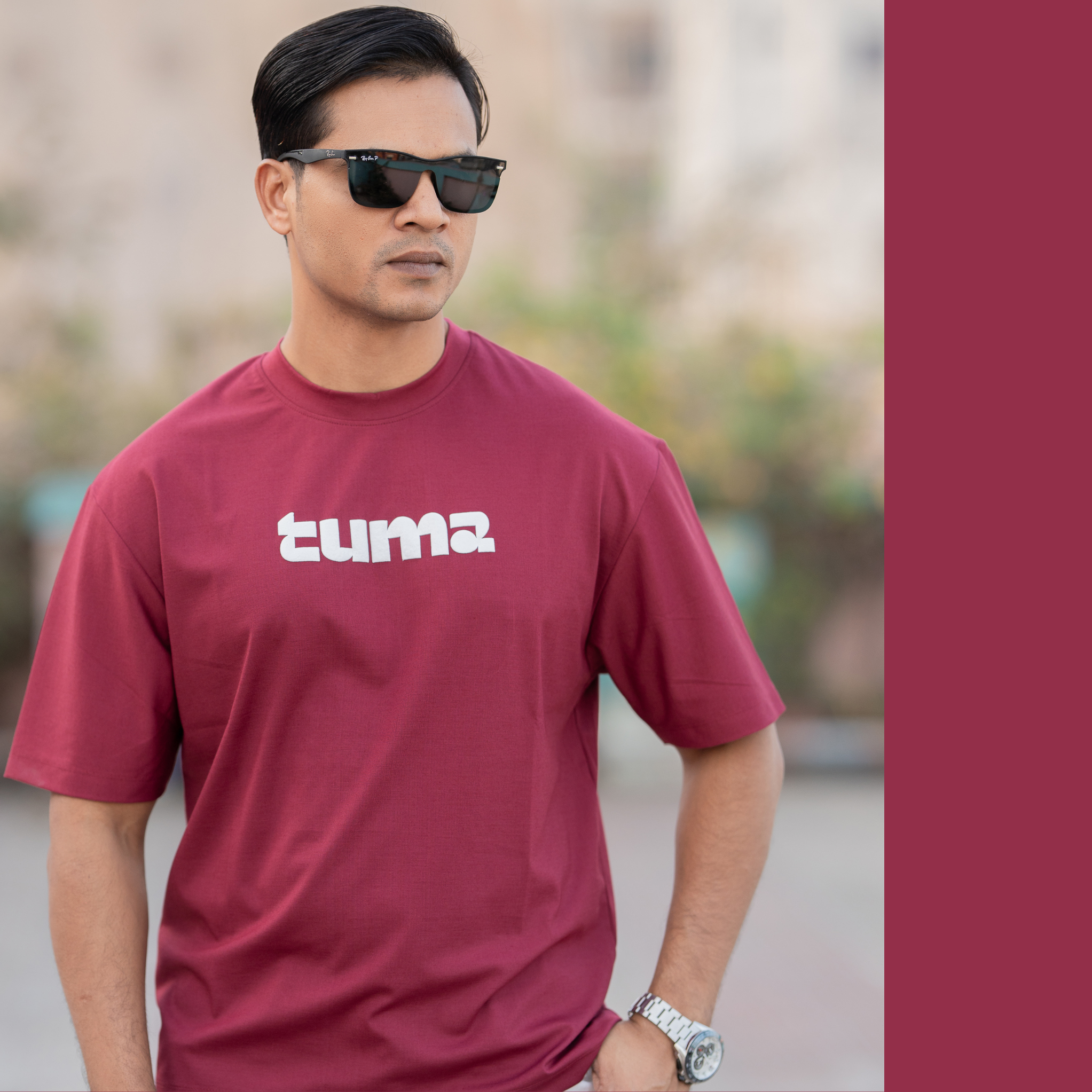 China Mercerized cotton Drop Shoulder T-Shirt